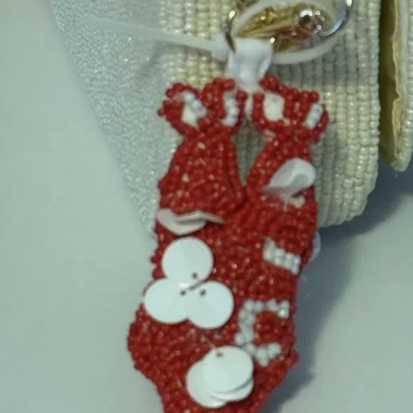 Bikini Swimsuit Beaded Shoulder Bag Handcrafted In India w Charm NWT - Picture 5 of 6